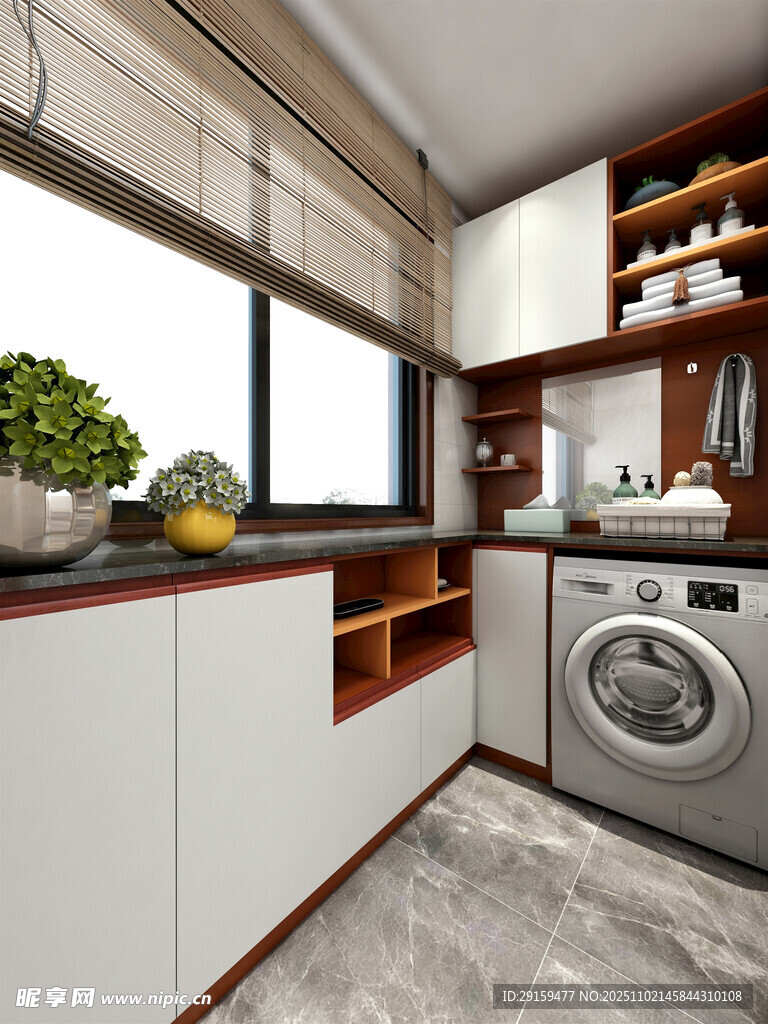 现代简约风家庭洗衣房一角