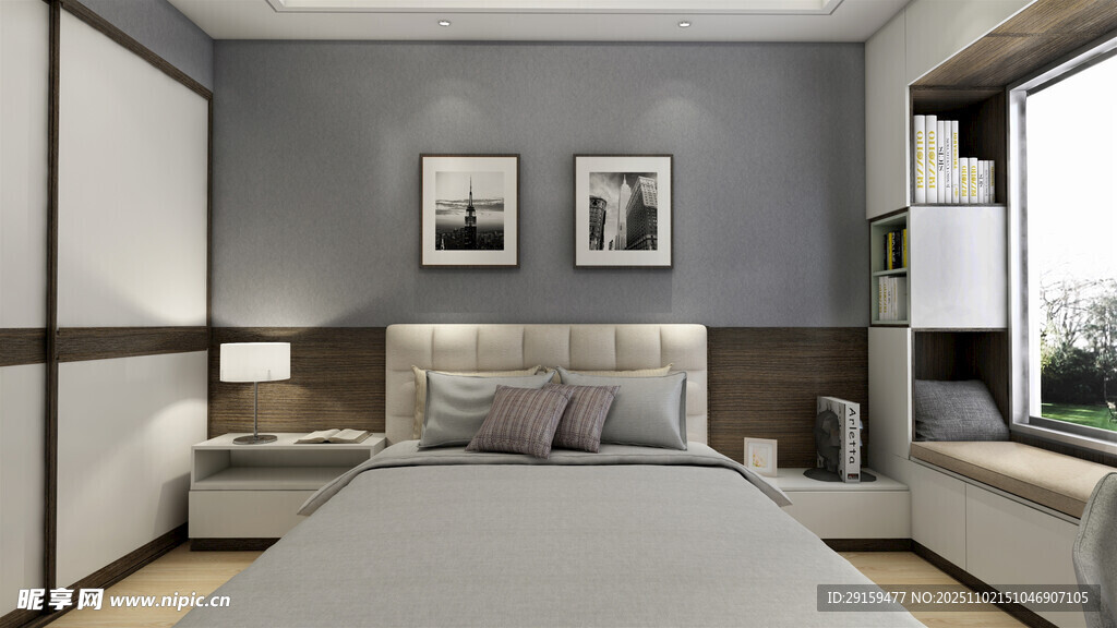 现代简约风卧室室内设计