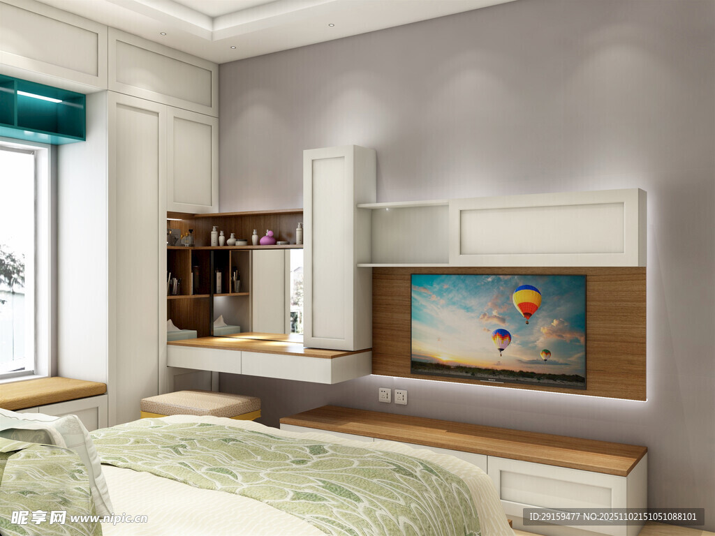简约卧室电视墙设计展示