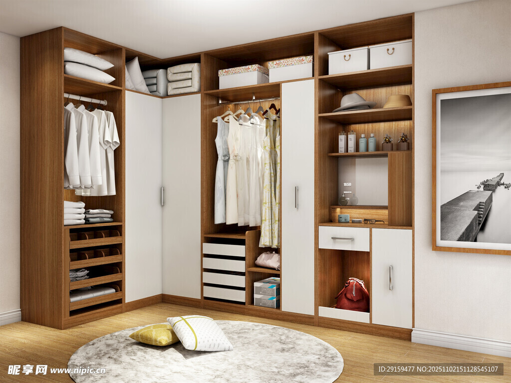 现代简约风格木质衣柜展示