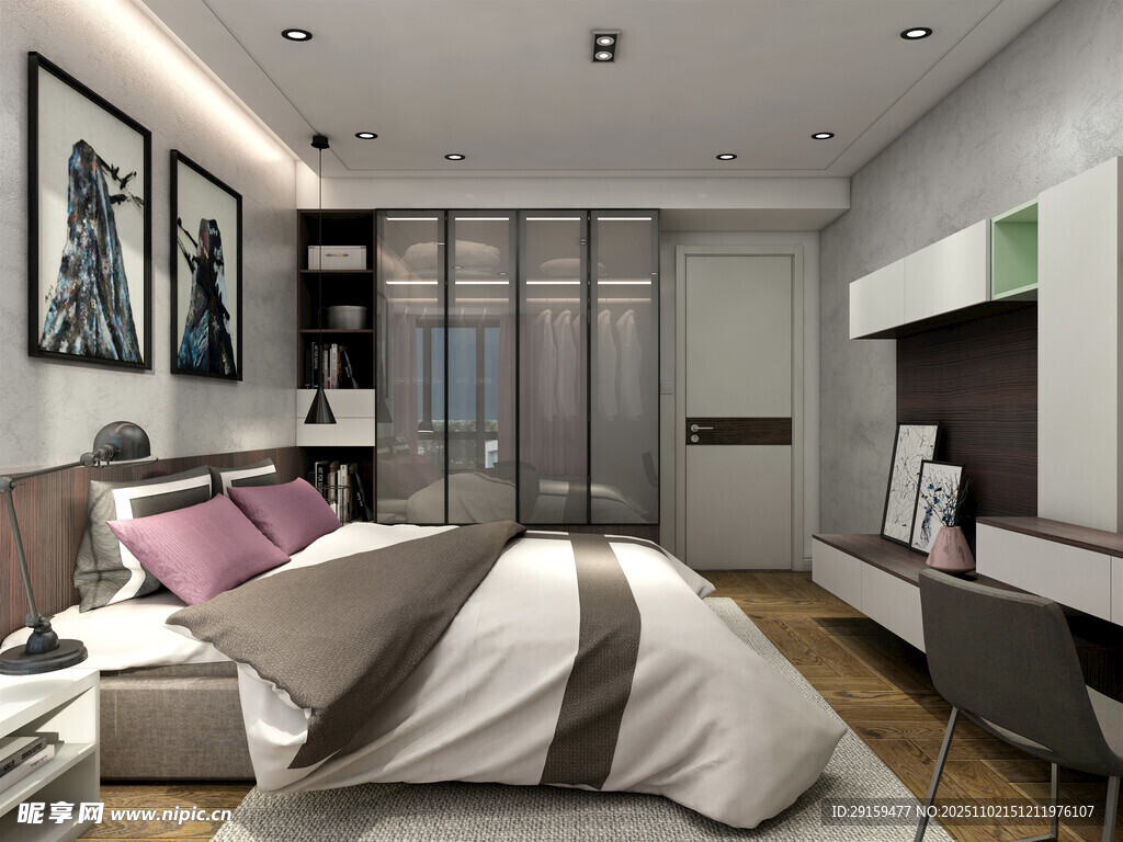现代简约风卧室室内设计