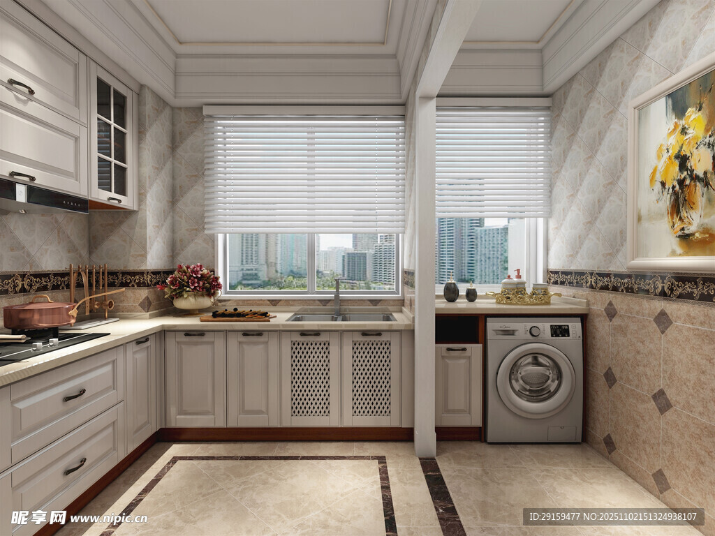 现代简约风开放式厨房空间