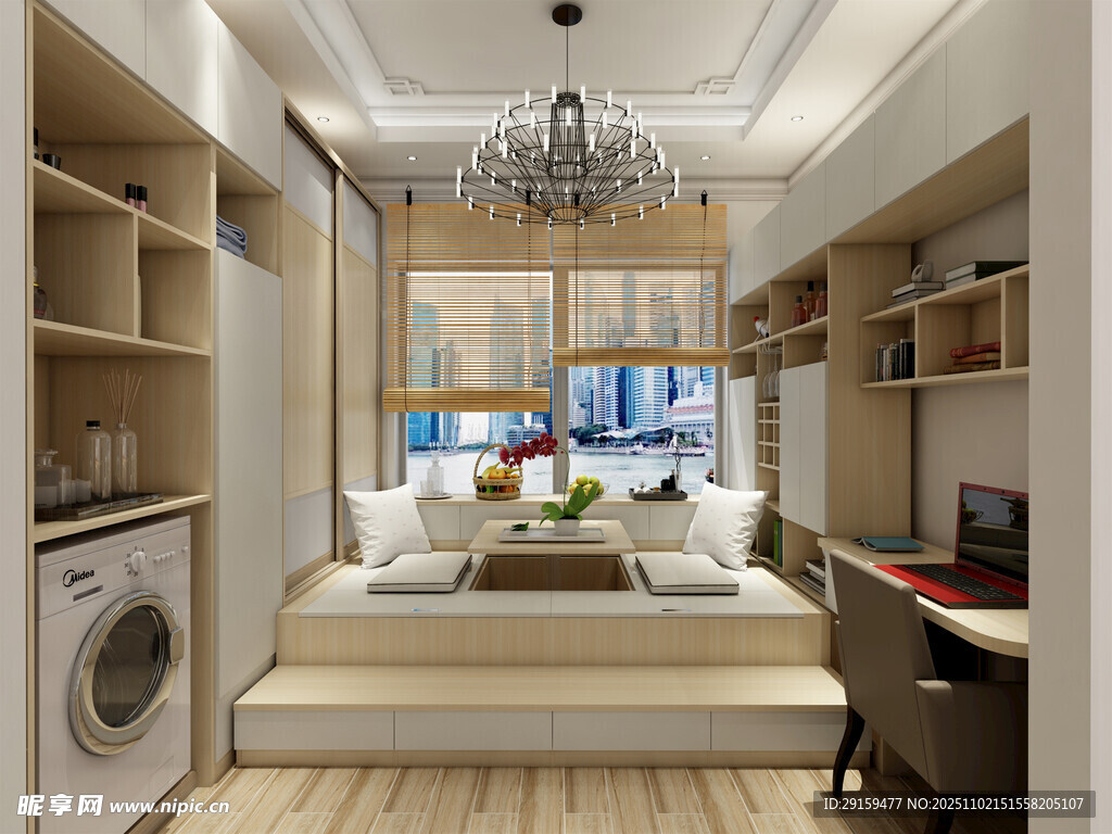 现代简约风多功能客厅空间