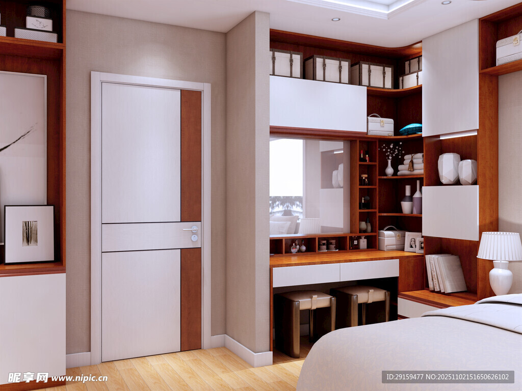 现代简约风卧室书房一体化