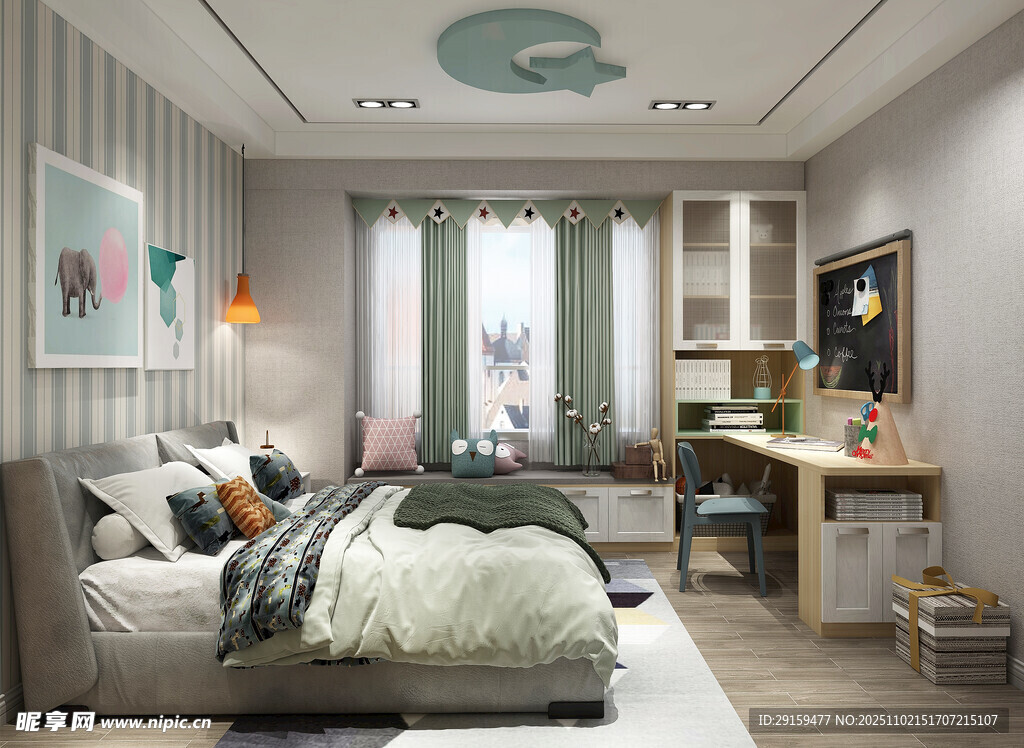 现代简约风温馨卧室空间