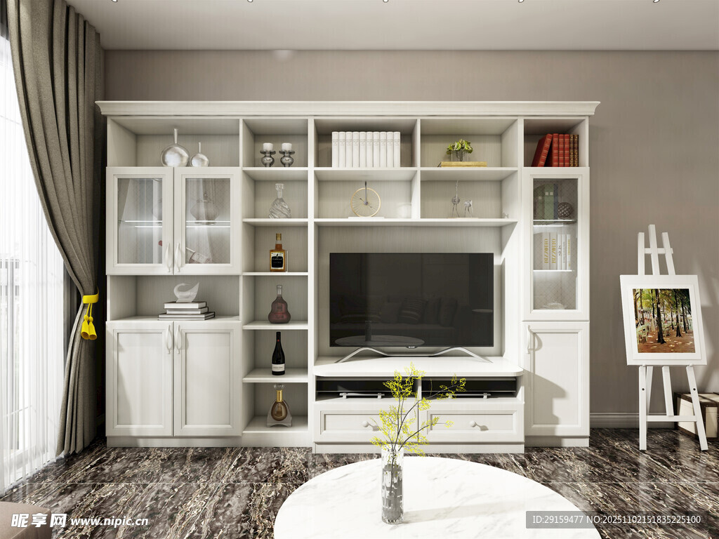 现代简约风格客厅电视柜组合