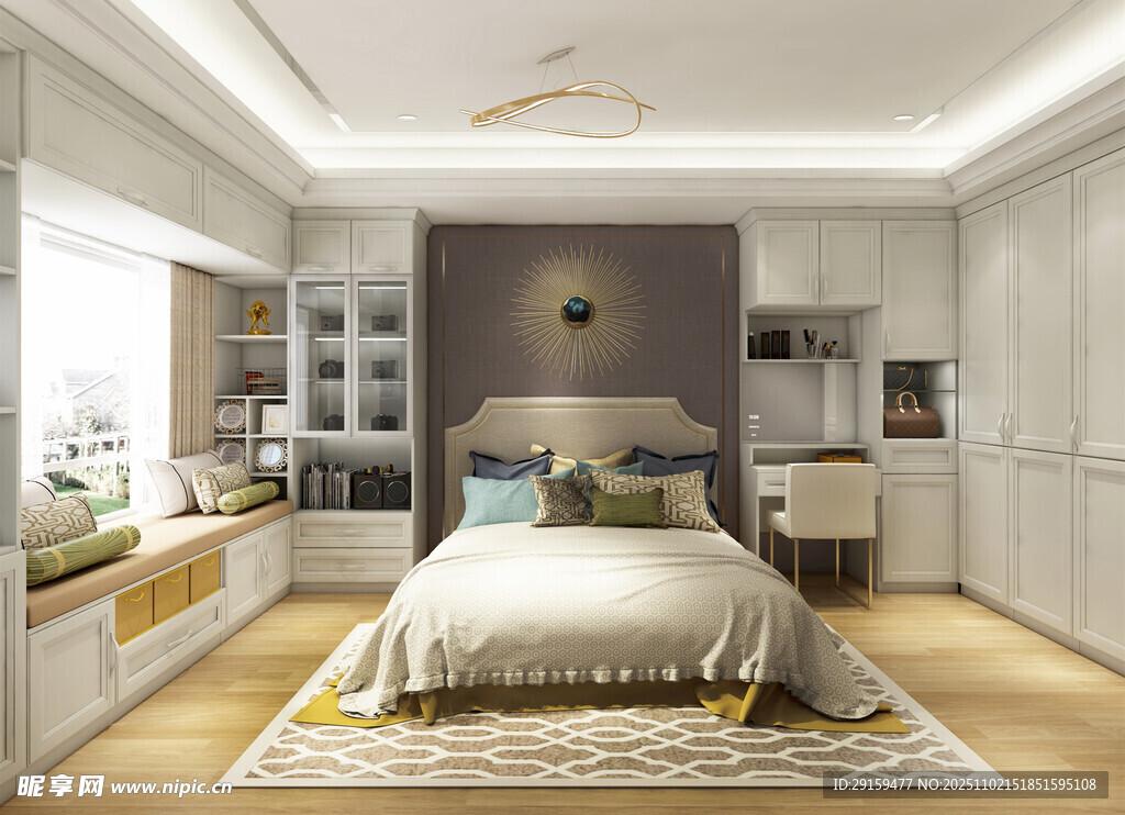 现代简约风格温馨卧室空间