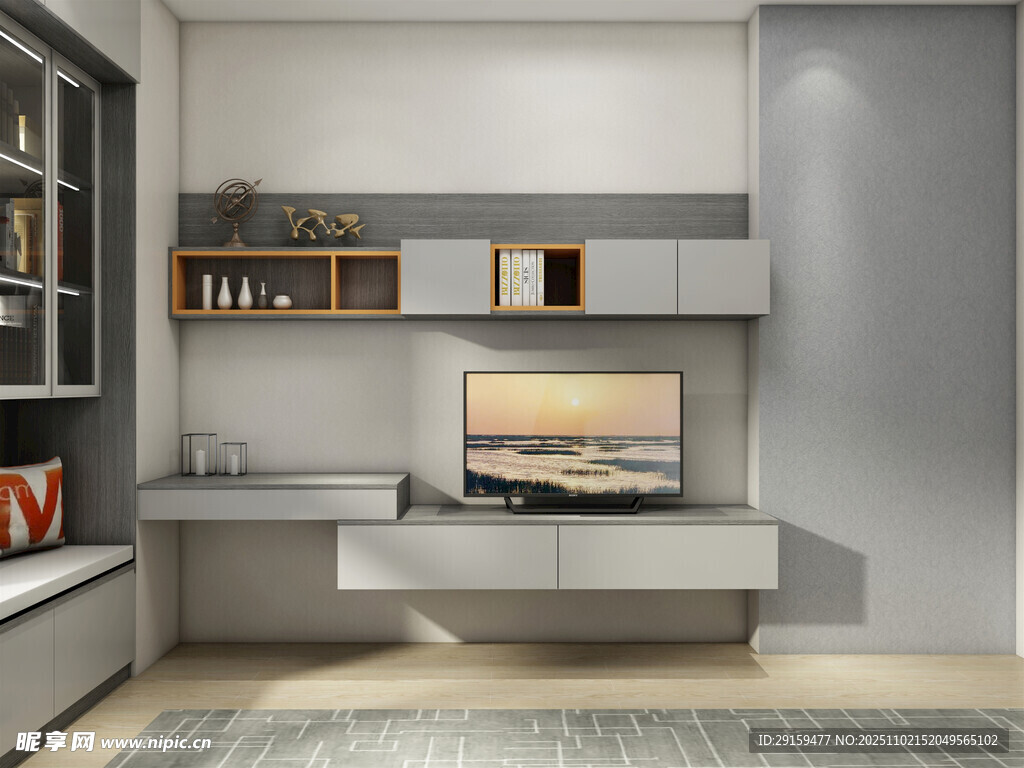 现代简约风客厅电视墙设计