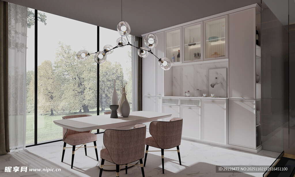 现代简约风餐厅室内景致