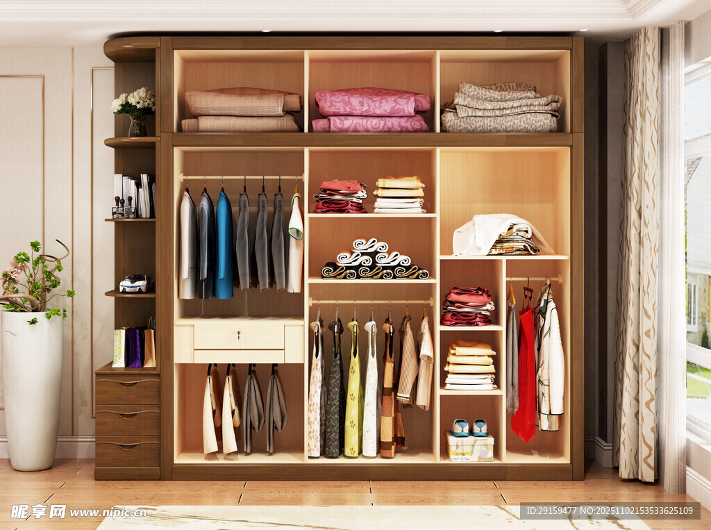 现代简约风格的大容量衣柜