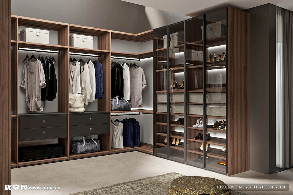 现代风格步入式衣帽间