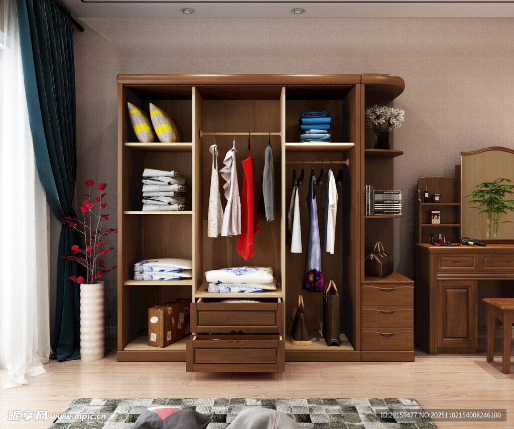 现代简约风格木质衣柜展示