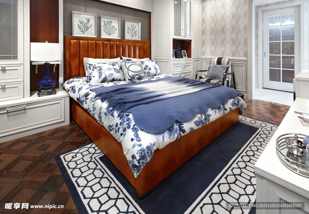 现代风格精致卧室场景