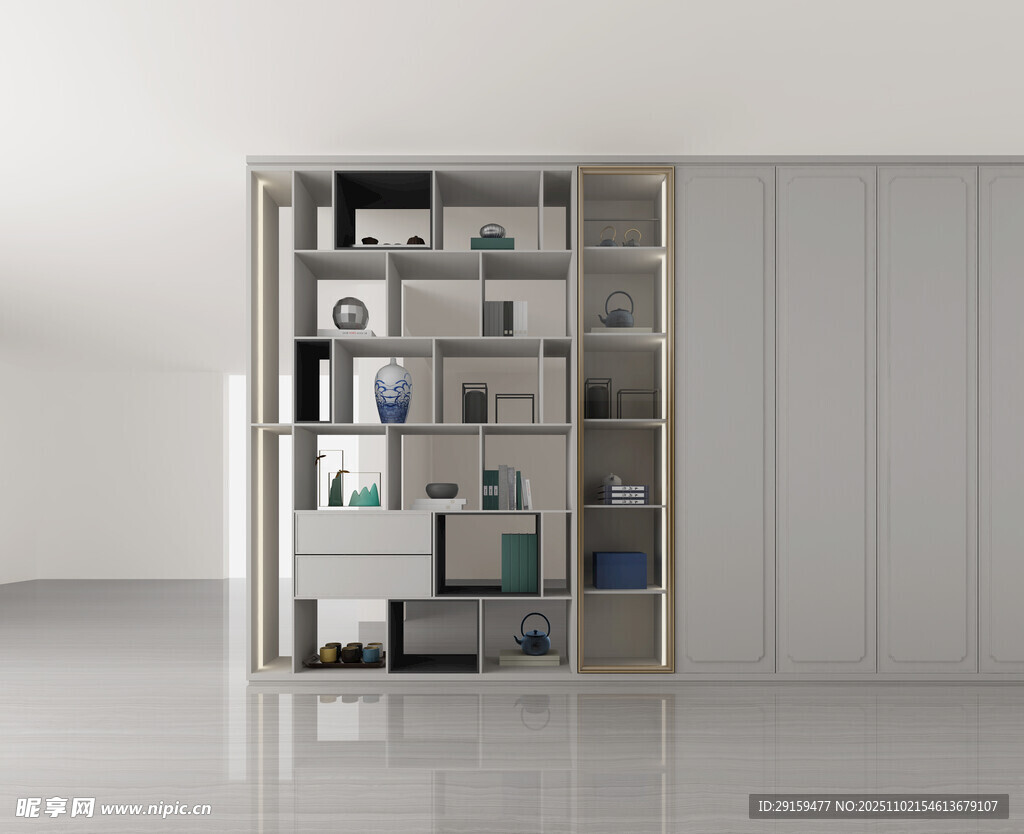 现代简约风格开放式储物柜