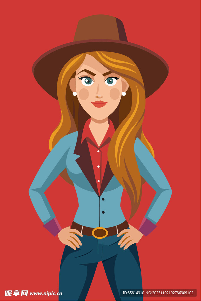 时尚牛仔风女子