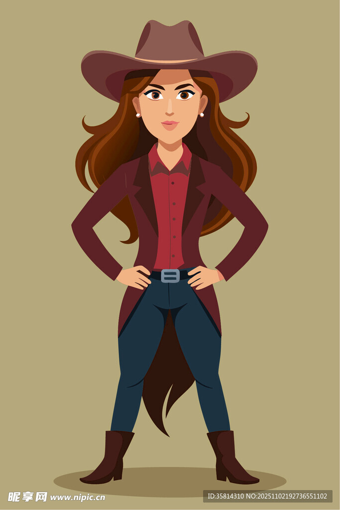 时尚女牛仔形象展示