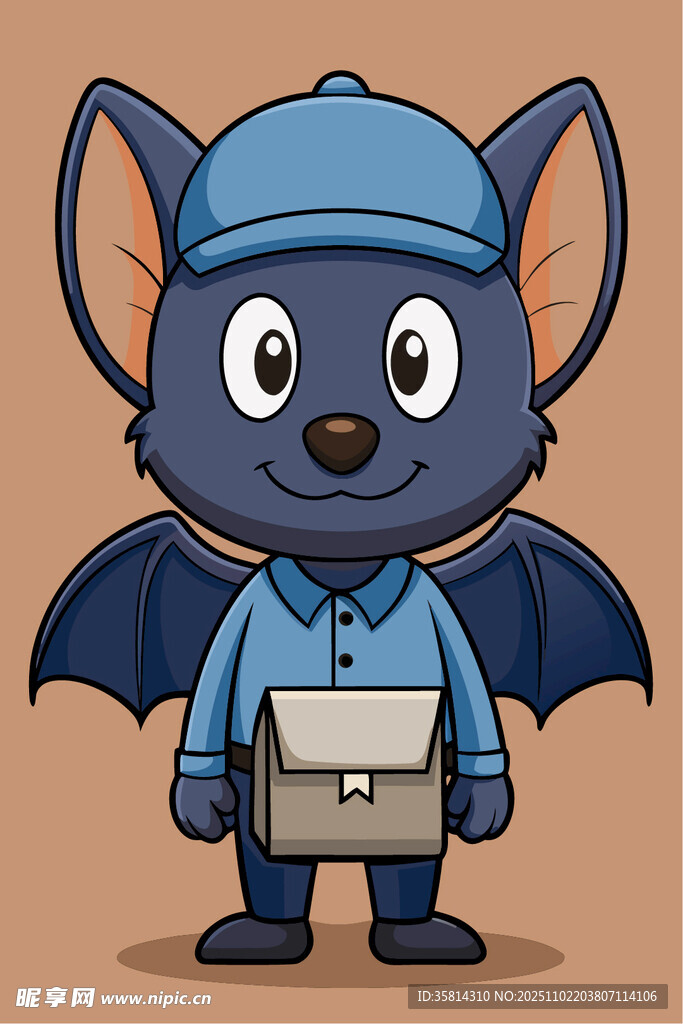 蝙蝠邮递员卡通形象