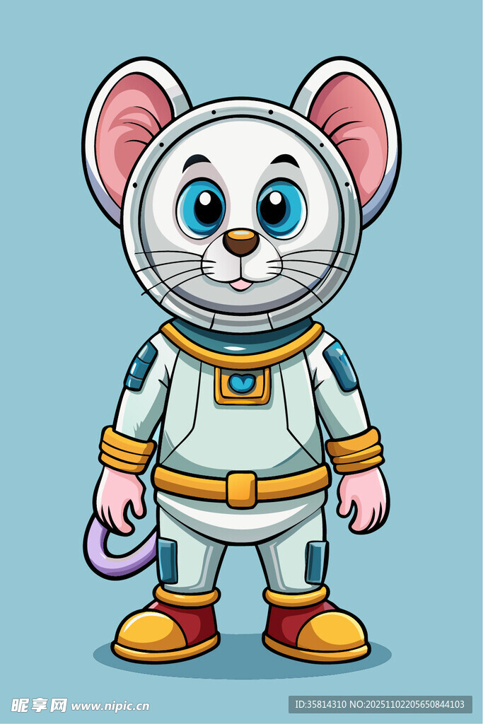 穿宇航服的可爱小老鼠