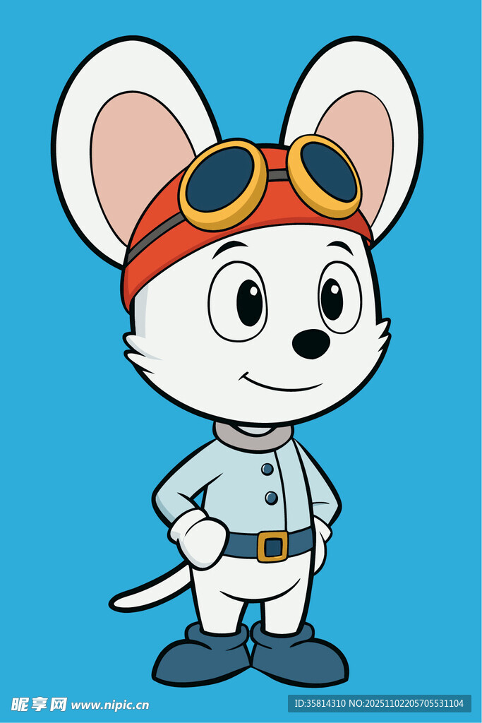 戴护目镜的可爱小老鼠