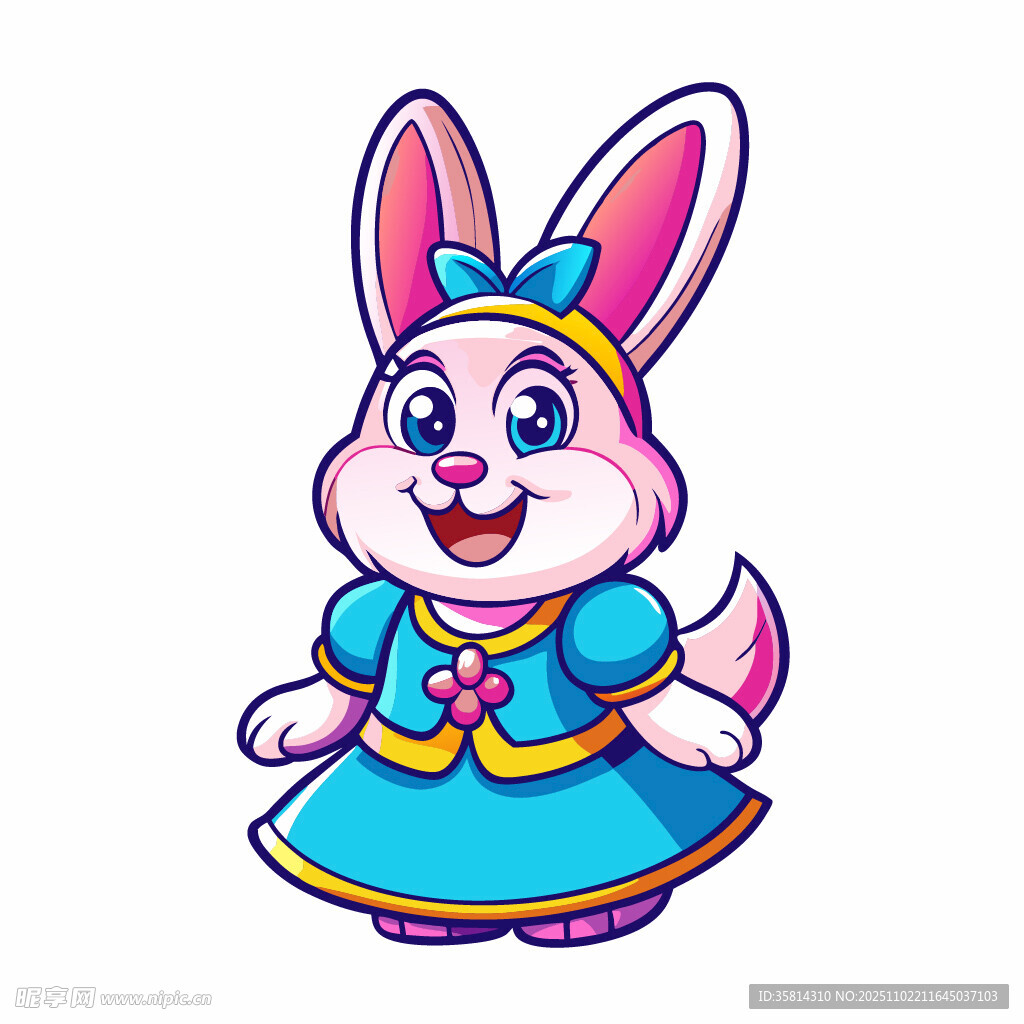 可爱卡通小兔女孩形象