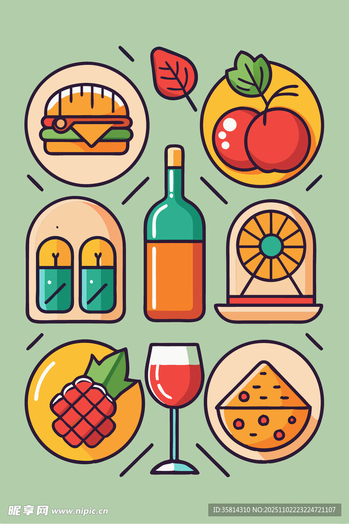 多样美食与美酒组合