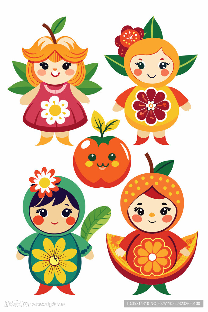水果拟人卡通儿童插画