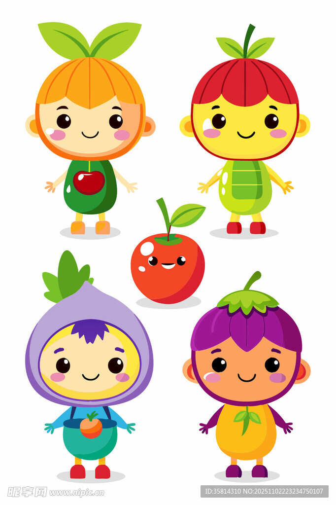 可爱果蔬造型儿童卡通形象