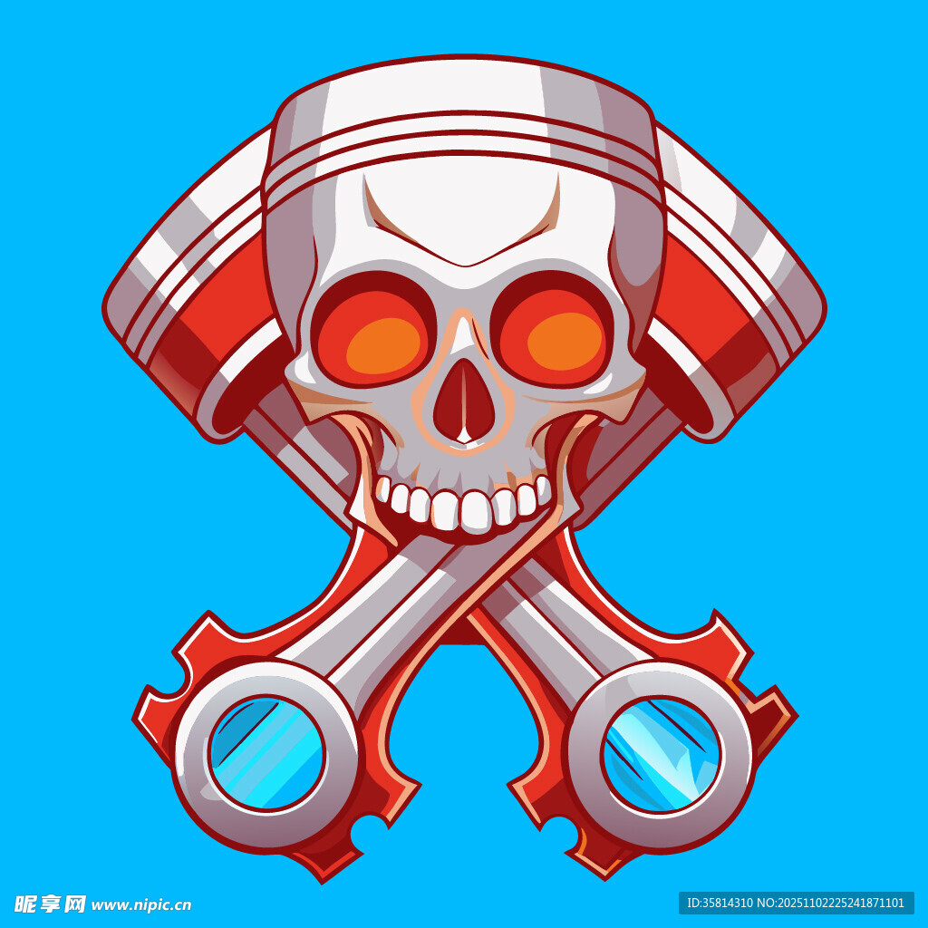活塞骷髅图案设计元素