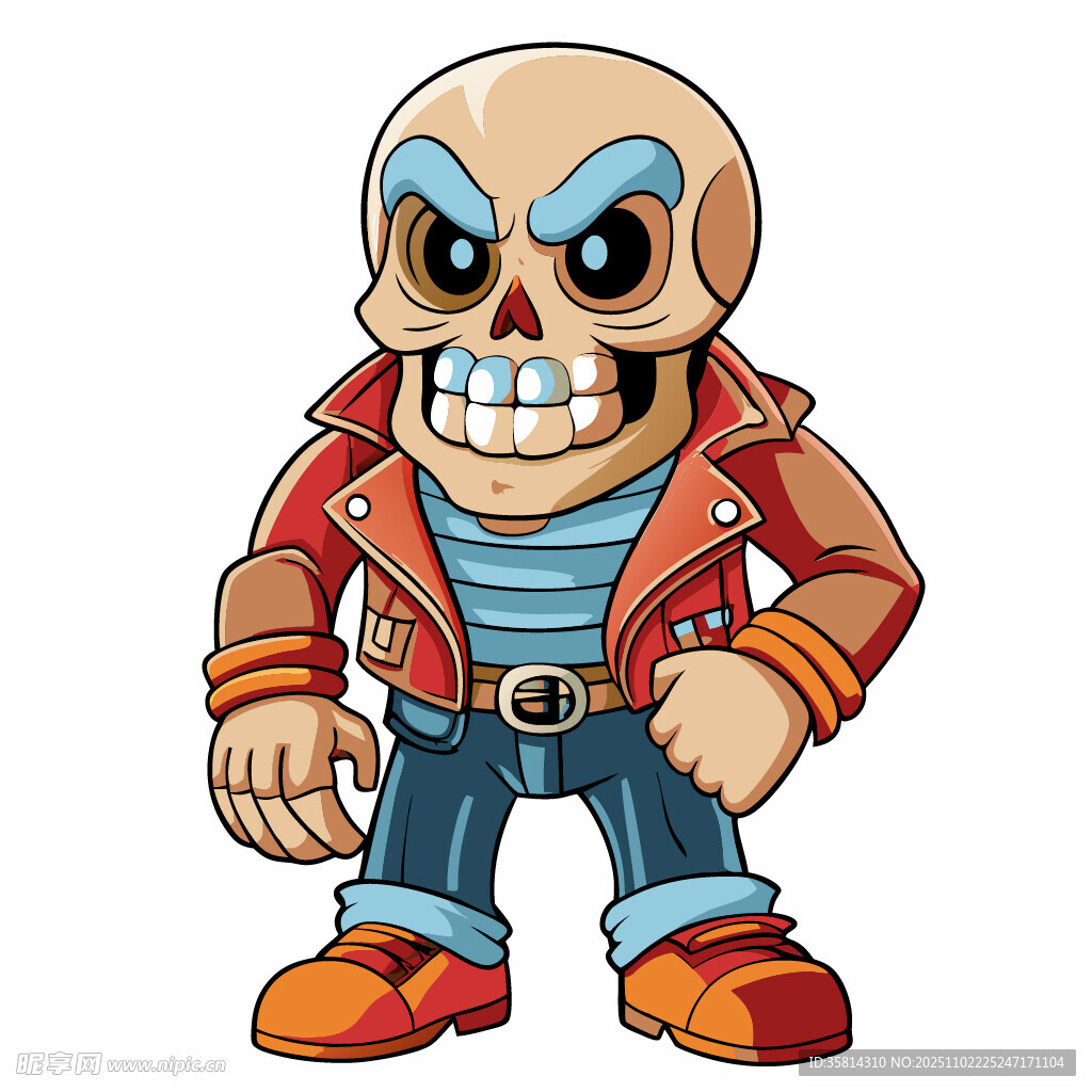 骷髅朋克风卡通人物形象