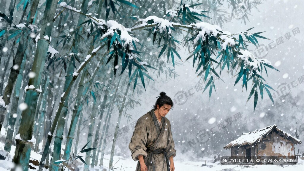 画一幅孟宗哭竹的图 要小些。