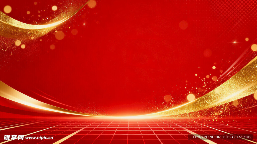 红色金纹商务背景图