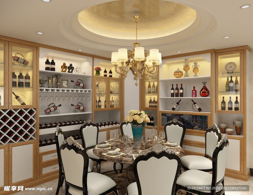 豪华欧式风格餐厅酒窖空间