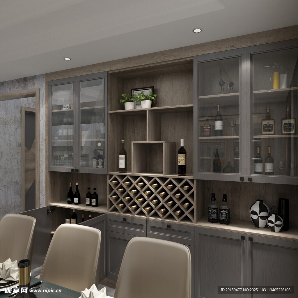 现代简约风格餐厅酒柜设计