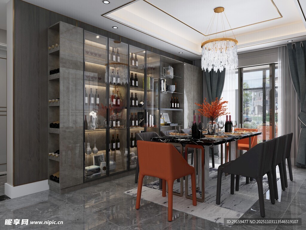 现代风格餐厅酒柜设计