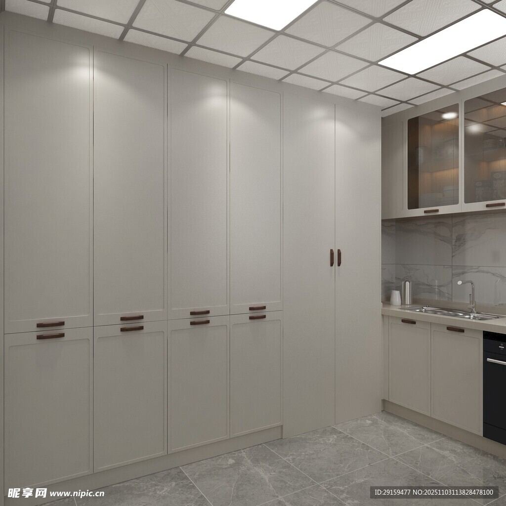 现代简约风格的厨房收纳柜