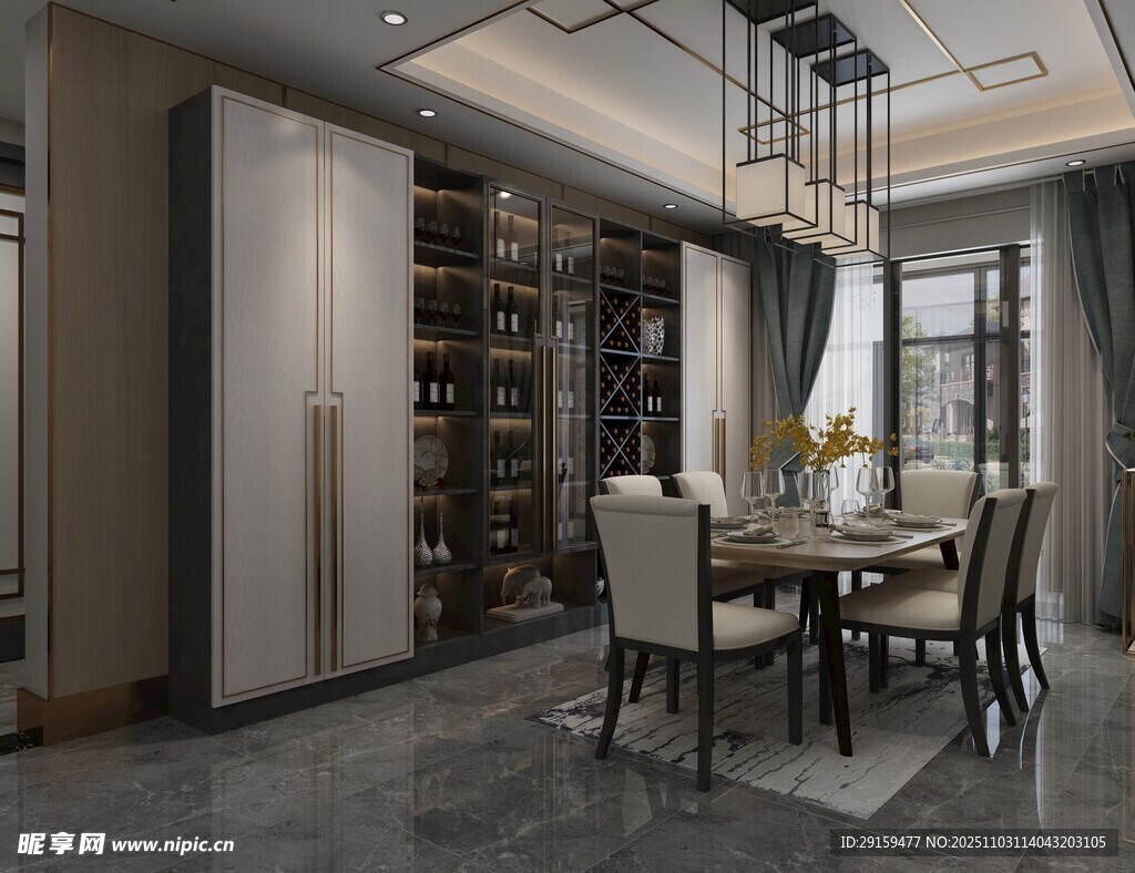 现代简约风餐厅室内场景