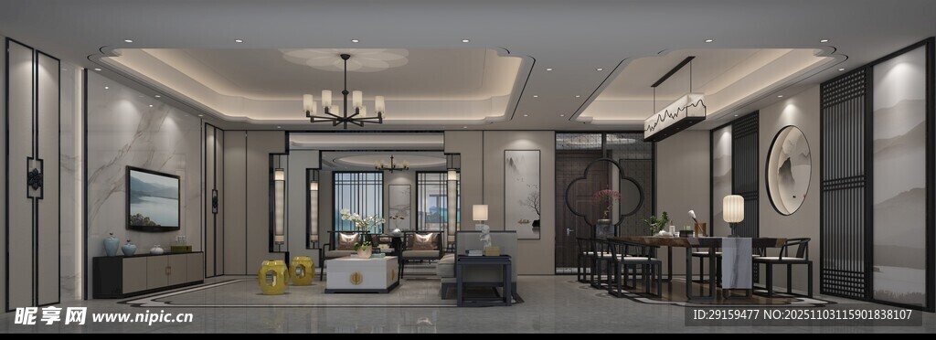 现代简约风格豪华客厅空间