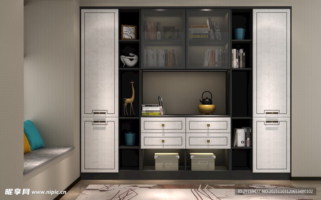 现代简约风格开放式储物柜