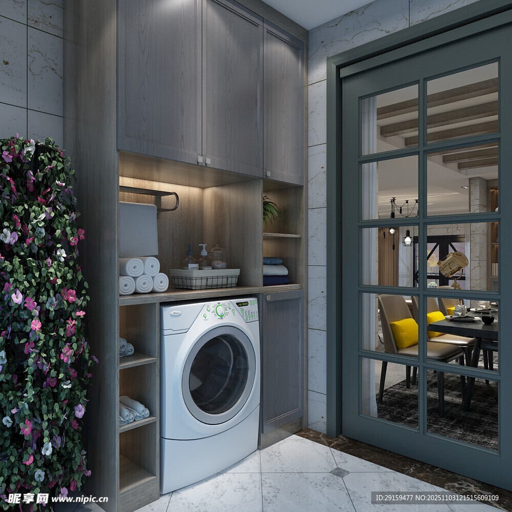 现代简约风格阳台洗衣区