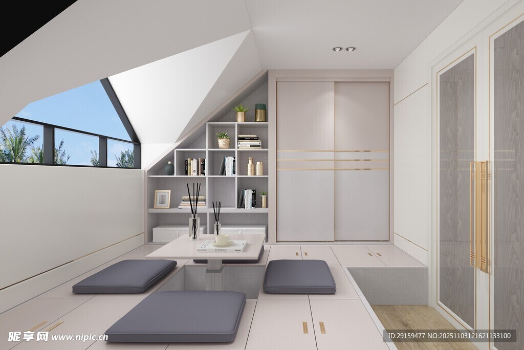 简约阁楼式榻榻米休息空间