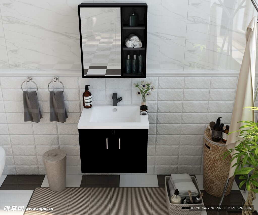 现代简约风浴室洗手台