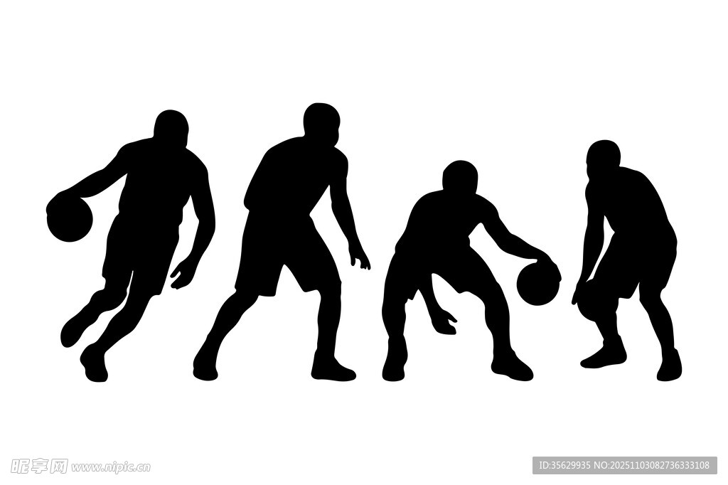 篮球运动员剪影 