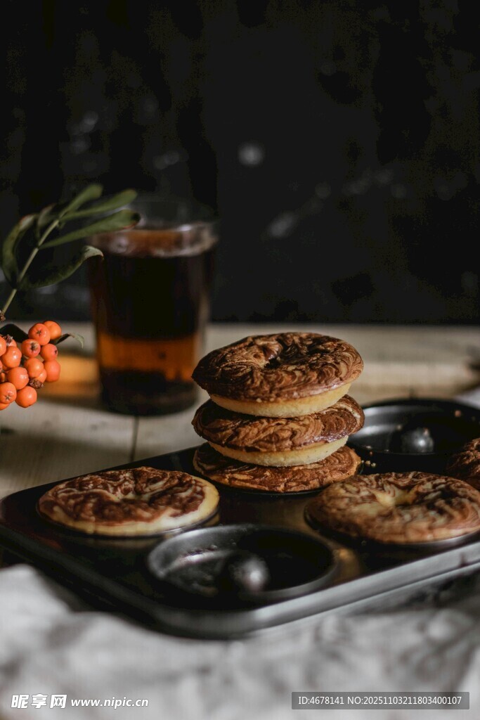 美味松饼搭配饮品