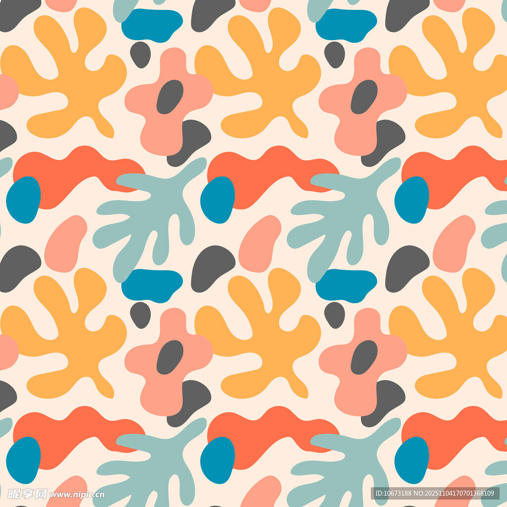 多彩植物图案背景纹理