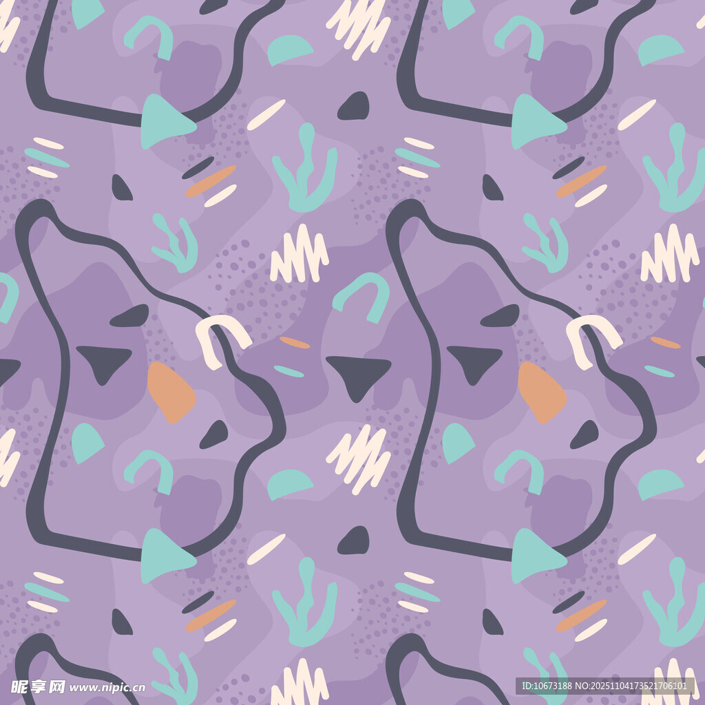 紫色几何图案无缝背景