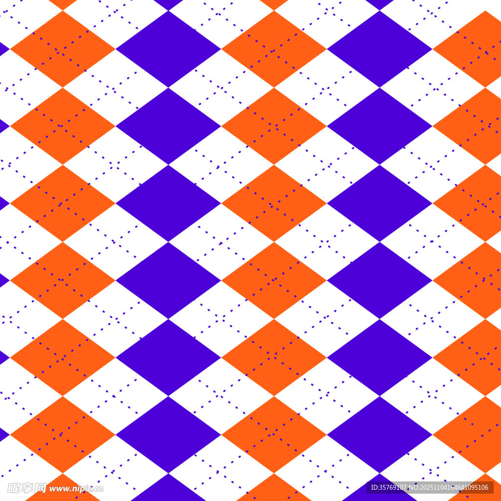 橙紫菱形几何图案背景