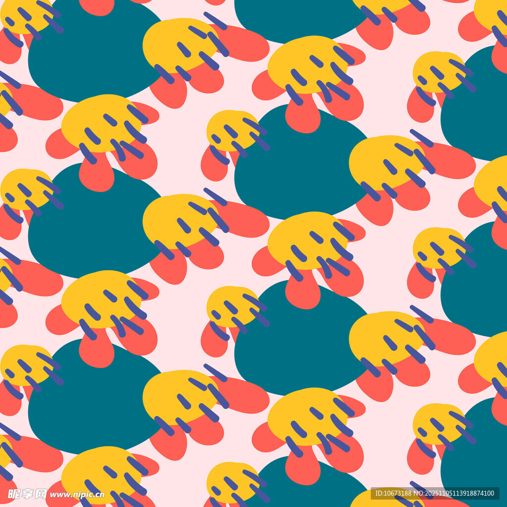 多彩卡通动物图案背景