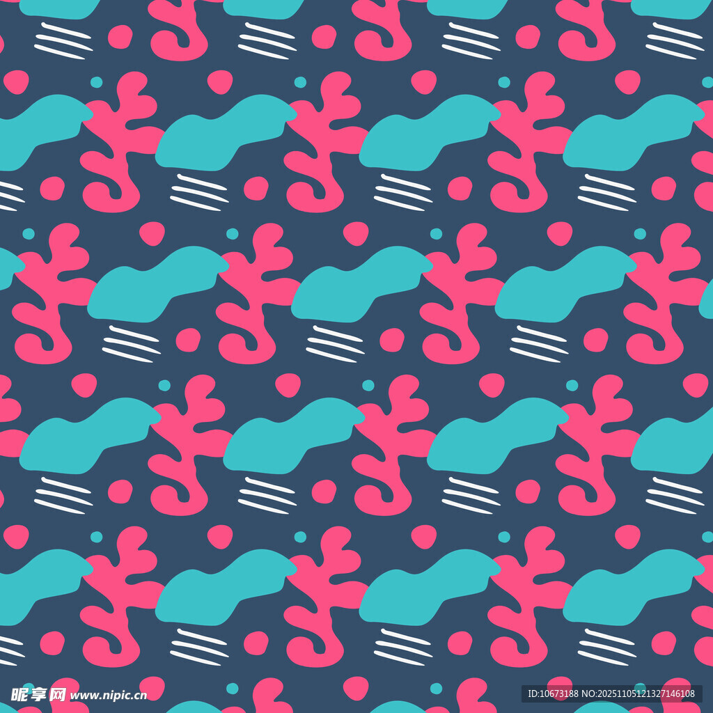 海洋风卡通鱼群图案背景