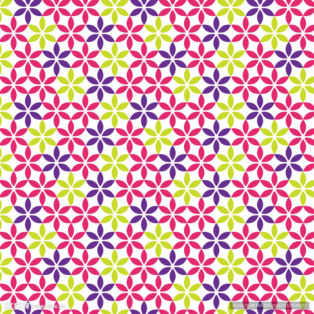 多彩几何花卉图案纹理