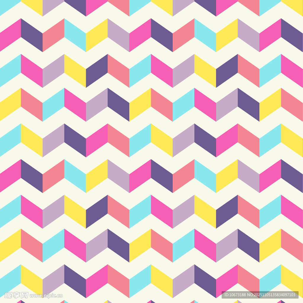 多彩几何锯齿形图案背景